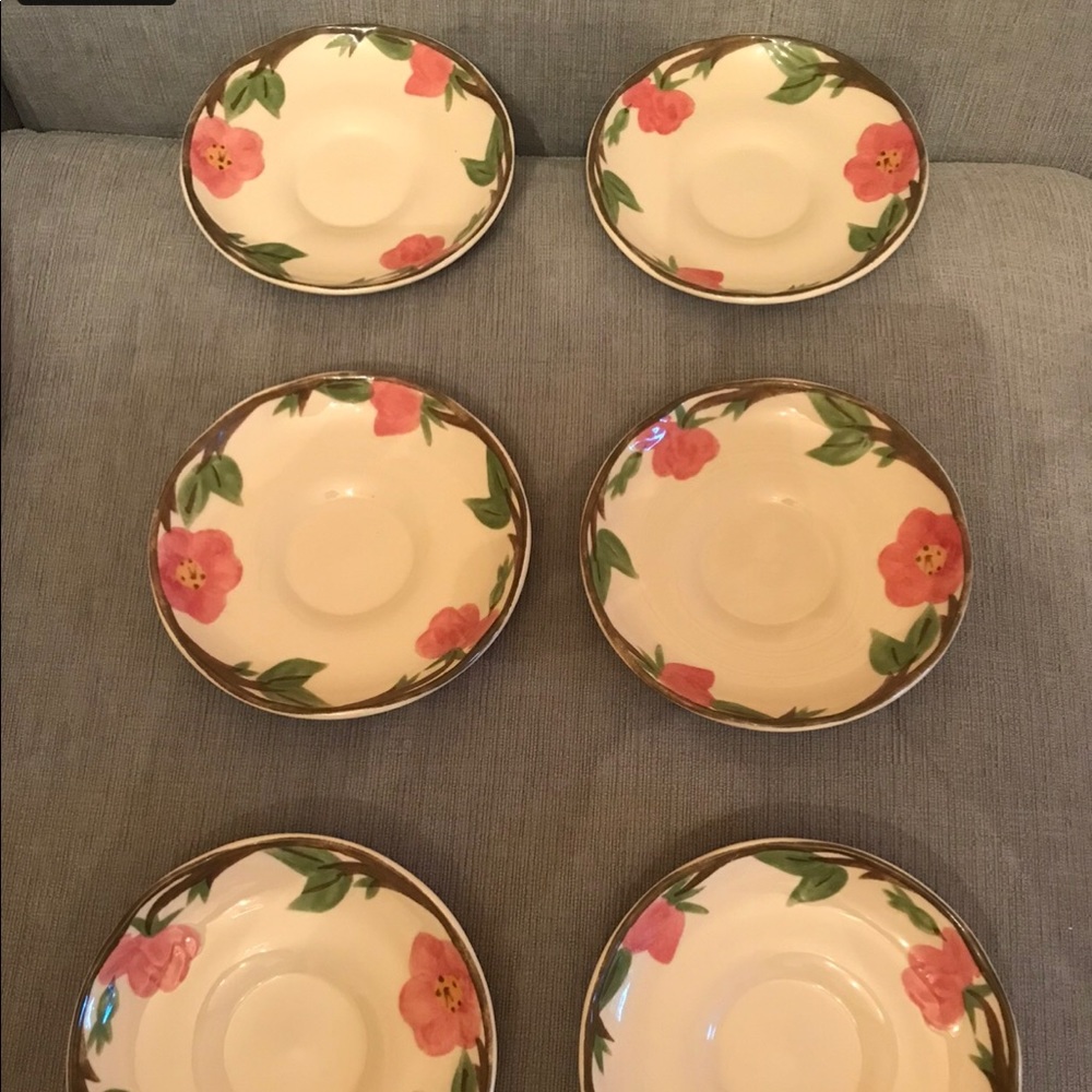 Franciscan Rose Saucer Plates set of 6